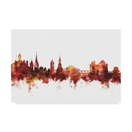Trademark Fine Art Michael Tompsett 'Schaffhausen Switzerland Skyline Red' Canvas Art, 16x24 MT02019-C1624GG